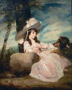 Sir Joshua Reynolds Portrait of Miss Anna Ward with Her Dog painting